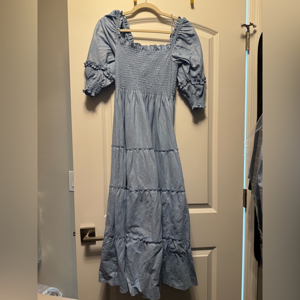 Hill House Home Nesli Dress in Blue Glitter Check